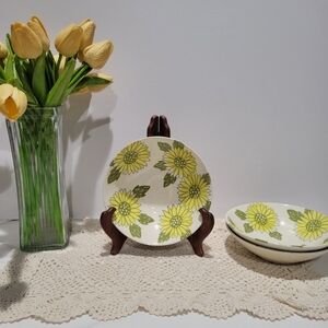 Vtg Sunshine Royal China bowls sunflower MCM bundle 6 1/2 "